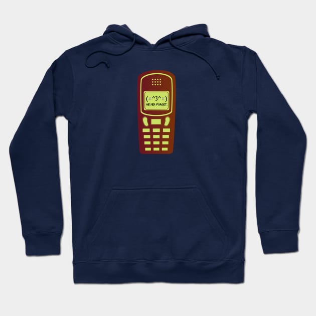 NEVER FORGET 90s RETRO VINTAGE MOBILE CELLPHONE Hoodie by DAZu